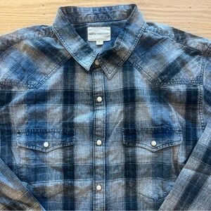 Lucky Brand L Indigo Plaid Shirt - New w/Tags